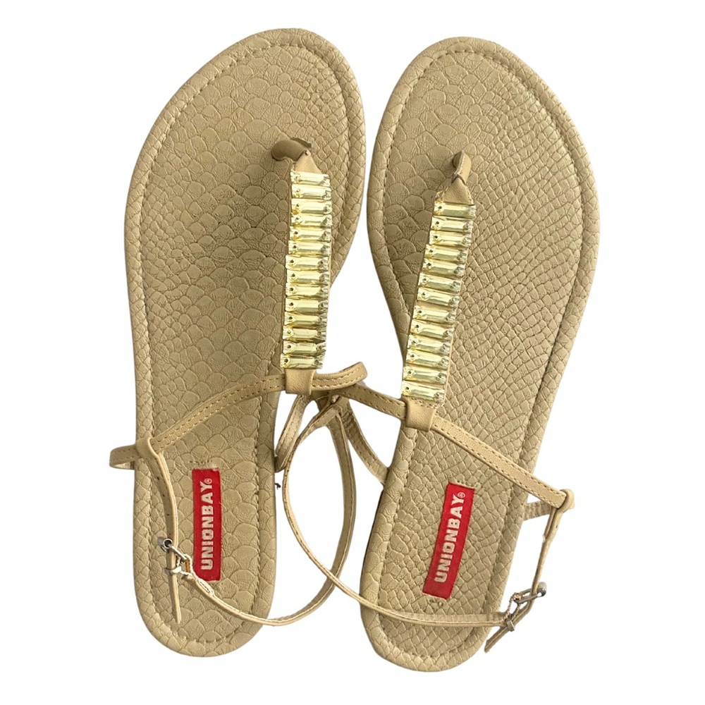 🍋3 for $20🍋 UNIONBAY Women's Gold and Tan Sandals Size 11